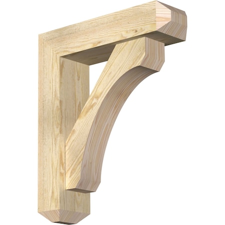 Ekena Millwork Legacy Craftsman Rough Sawn Bracket w/ Offset Brace, Douglas Fir, 6"W x 22"D x 26"H BKT0604X22X26LEC04RDF